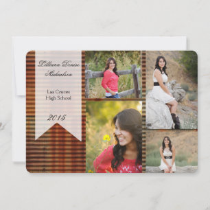 5x7 Métal corrégé rouillé Faire-part supérieur