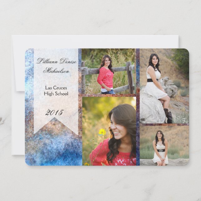 5x7 Métal rouillé Vieux acier Gru Faire-part princ (Devant)