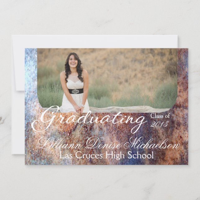 5x7 Métal rouillé Vieux acier Gru Faire-part princ (Devant)