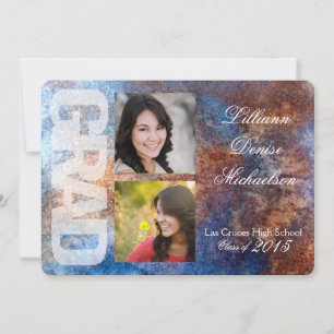 5x7 Métal rouillé Vieux acier Gru Faire-part princ