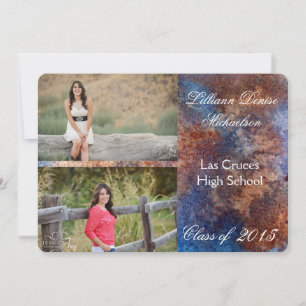 5x7 Métal rouillé Vieux acier Gru Faire-part princ