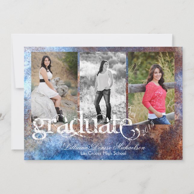 5x7 Métal rouillé Vieux Acier voiture Faire-part p (Devant)