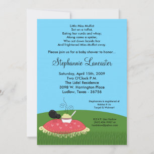 5x7 Miss Muffet Nursery Invitation Baby shower