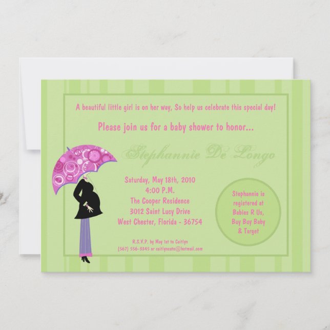 5x7 Modern Mod Mom Invitation Baby shower d'achat (Devant)