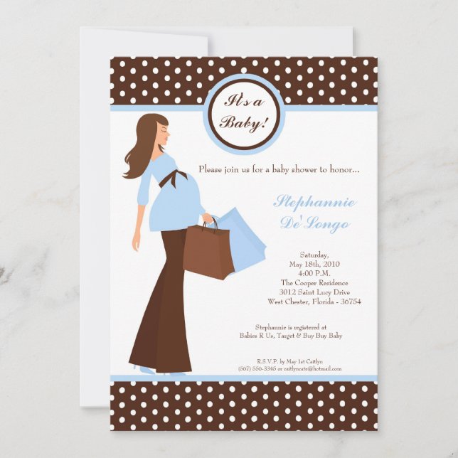 5x7 Modern Mod Mom Invitation Baby shower d'achat (Devant)