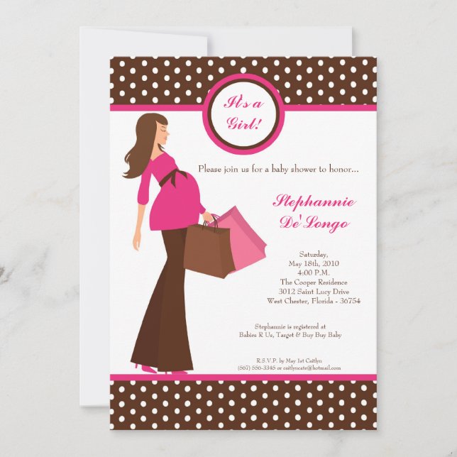 5x7 Modern Mod Mom Invitation Baby shower d'achat (Devant)