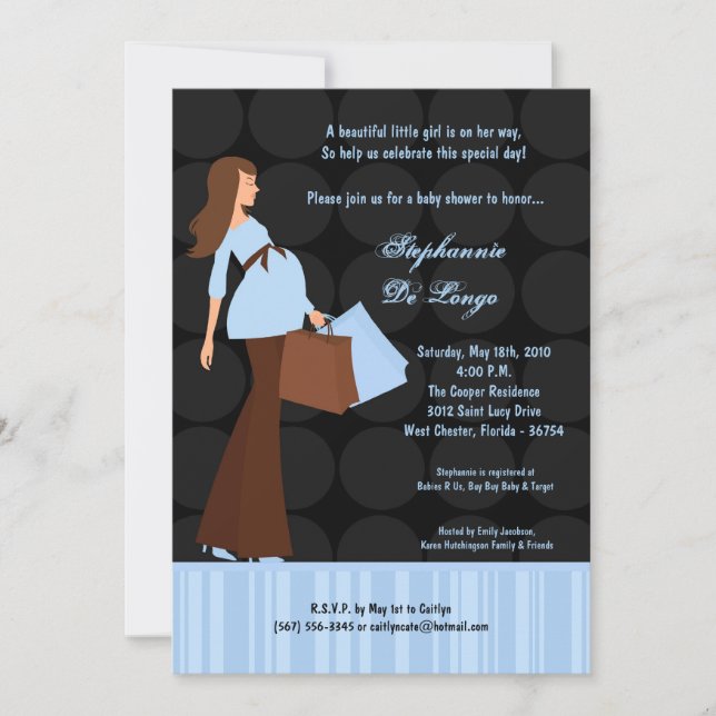 5x7 Modern Mod Mom Invitation Baby shower d'achat (Devant)