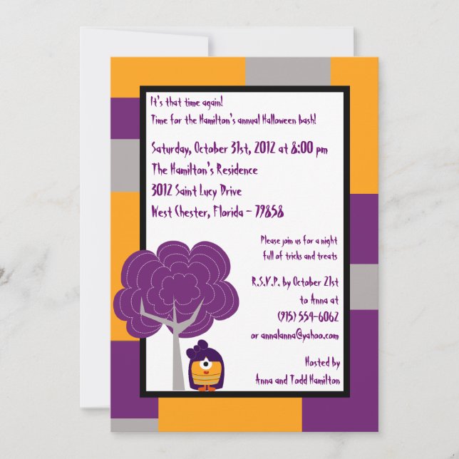 5x7 Monster Bash Halloween Party Invitation (Devant)