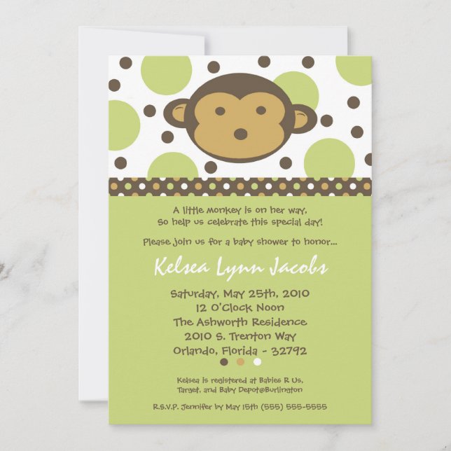 5x7 Neutr Modern Mod Baby shower Invitation (Devant)