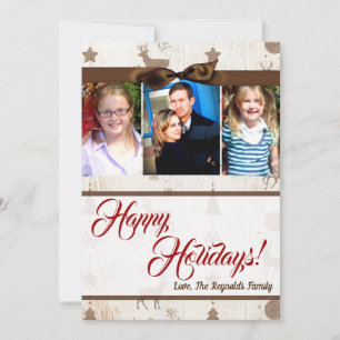 5x7 Noël Burlap Deer Doe Buck Carte photo