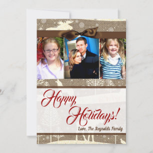 5x7 Noël Burlap Deer Doe Buck Carte photo