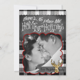 5x7 Noël XMAS Carte photo de cerfs paniqués noirs