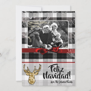 5x7 Noël XMAS Carte photo de cerfs paniqués noirs