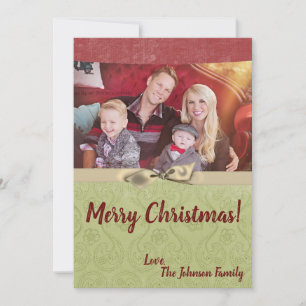 5x7 Noël XMAS Carte photo en tissu rayé vert XMAS