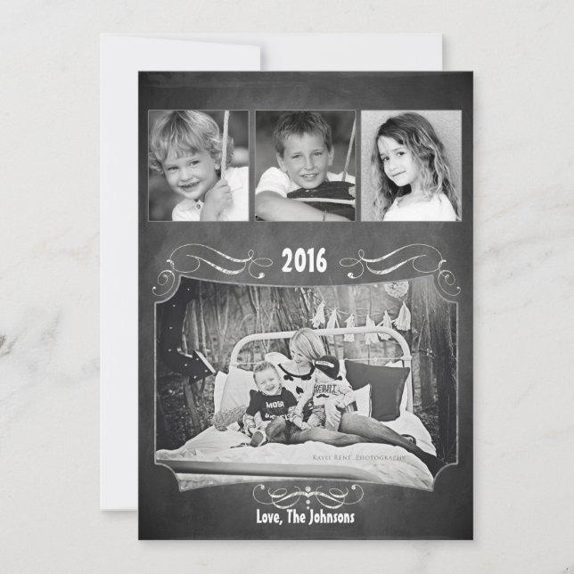 5x7 Noël XMAS Chalk Board Carte photo enseignant (Devant)