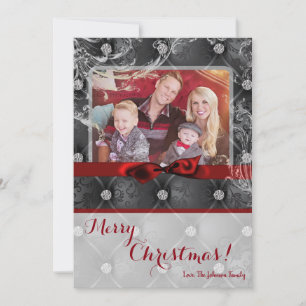 5x7 Noël XMAS Diamond Pintuck Carte photo