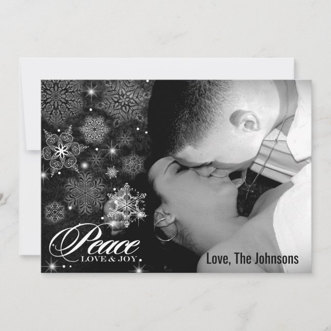 5x7 Noël XMAS Flakes Carte photo d'hiver (Devant)