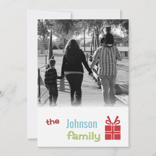 5x7 Noël XMAS Joyeux Carte photo de vacances (Devant)