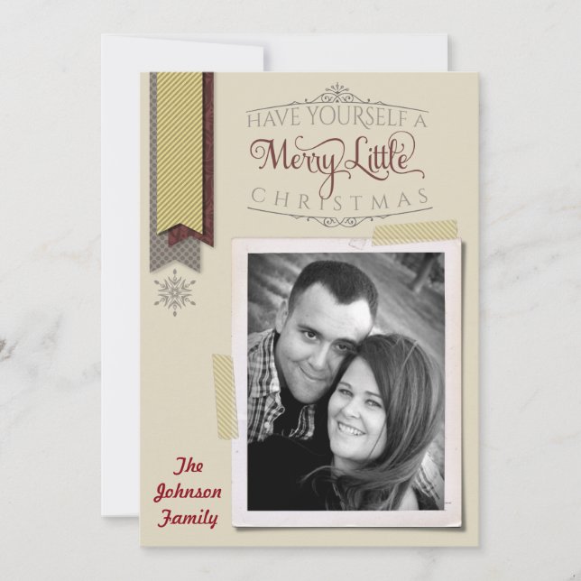 5x7 Noël XMAS Joyeux Carte photo de vacances (Devant)