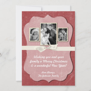 5x7 Noël XMAS Red Grunge Disstress Carte photo