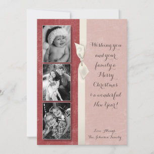 5x7 Noël XMAS Red Grunge Disstress Carte photo