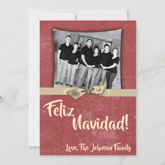 5x7 Noël XMAS Red Grunge Disstress Carte photo (Devant)