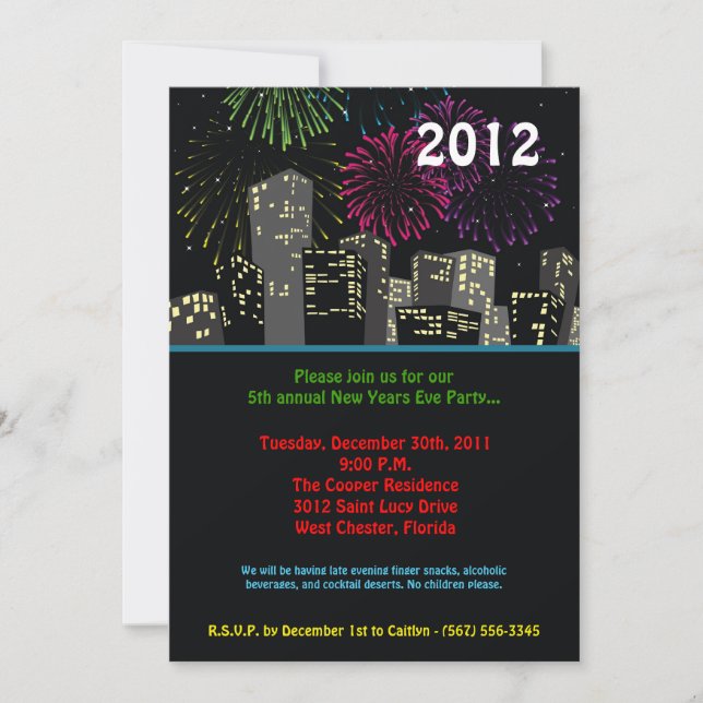 5x7 Nouvelles de Noël Eve 2012 Invitation de fête (Devant)