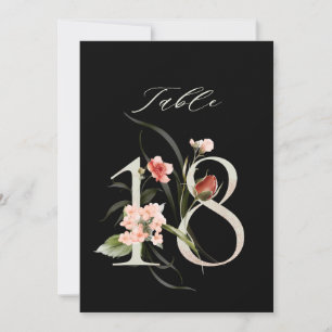 5x7 Numéro Botanique Floral 18, Numéro de Table No