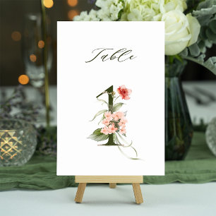 5x7 Numéro Botanique Floral 1, Numéro de Table