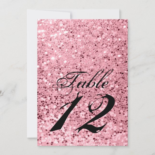 5x7 Numéro de carte Rose Gold Parties scintillant (Devant)