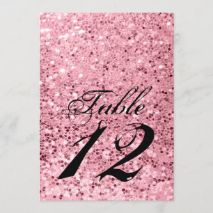 5x7 Numéro de carte Rose Gold Parties scintillant