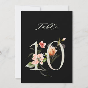 5x7 Numéro de table botanique floral numéro 10, No