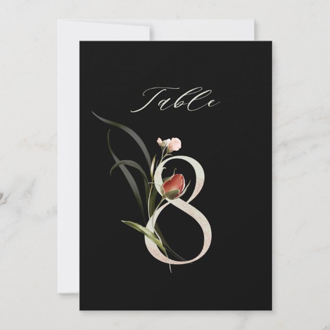 5x7 Numéro de table floral botanique n°8, Numéro d (Devant)
