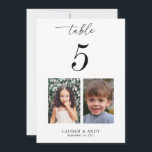 5x7 Numéro de Table Photos d'Enfance Mariage 5<br><div class="desc">Décorez votre table de mariage avec cette carte numérotée,  comportant les photos d'enfance des mariés et un texte personnalisé de votre choix. Ajoutez facilement vos propres détails en cliquant sur l'option "personnaliser".</div>