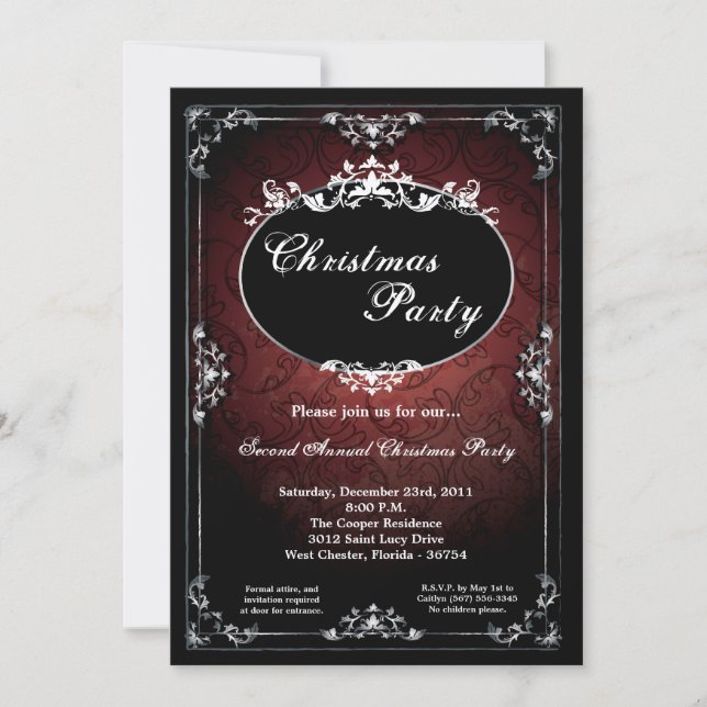 5x7 Pendentif Broach Christmas Party Invitation (Devant)