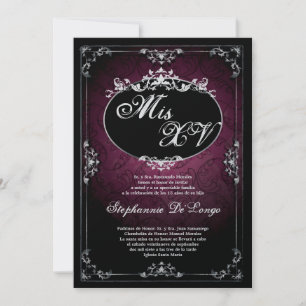 5x7 Pendentif Broach Quinceanera Invitation d'anni