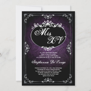 5x7 Pendentif Broach Quinceanera Invitation d'anni