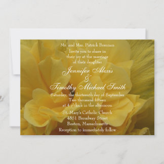 5x7 Pétales de fleurs jaunes Faire-part de mariage