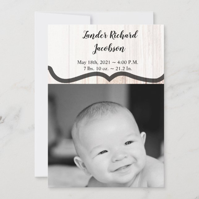 5x7 Photo Faire-part de naissance L'armée démarre  (Devant)