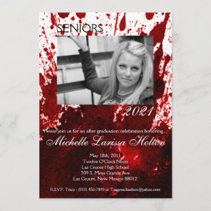 5x7 Photo Graduation Party Invitation Blood Splatt