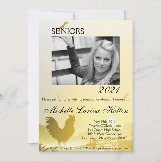 5x7 Photo Graduation Party Invitation Sunny Mornin (Devant)