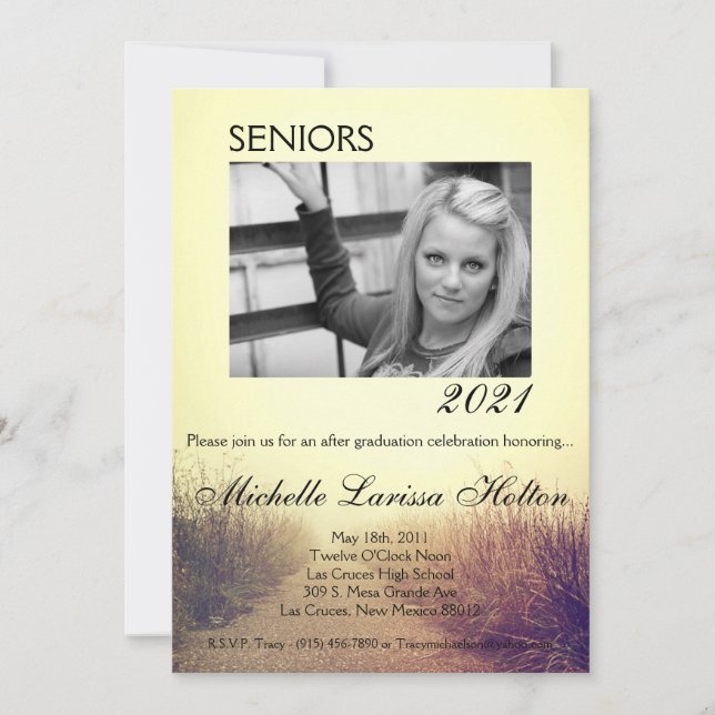 5x7 Photo Graduation Party Invitation Sunrise Path (Devant)