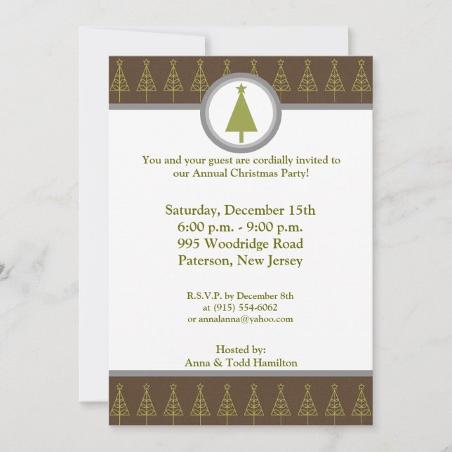 5x7 Plan forêt verte Invitation (Devant)