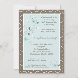 5x7 Printemps Fleur bleue Baby shower Invitation