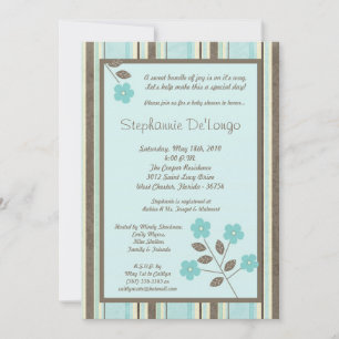 5x7 Printemps Fleur bleue Baby shower Invitation