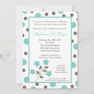 5x7 Printemps Fleur bleue Baby shower Invitation