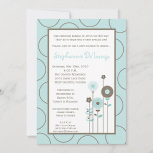 5x7 Printemps Fleur bleue Baby shower Invitation