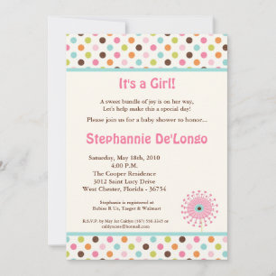 5x7 Printemps Fleurs temps Baby shower Invitation
