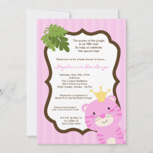 5x7 Queen of the Jungle Baby shower Invitation