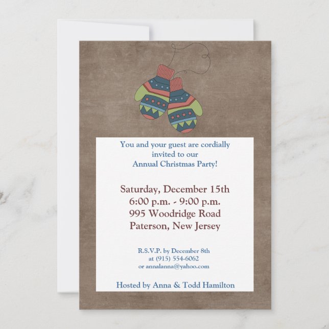 5x7 Recherche de gants d'hiver Invitation (Devant)